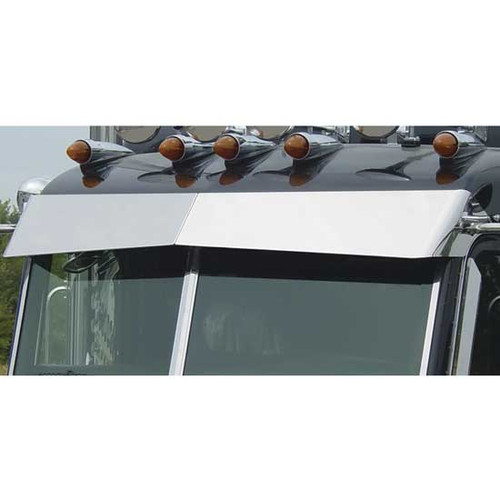 11 Inch Stainless Steel Blind Mount Drop Visor By Roadworks Fits Peterbilt W/ Cab-Mounted Mirrors