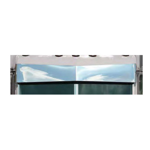 8 X 10.5 Inch Stainless Steel Darwin Style Bowtie Drop Visor By Roadworks Fits Peterbilt 300 Series UltraCab & Flat Top Models W/ Door Mount Mirrors
