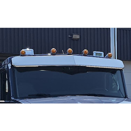 8 Inch Stainless Steel Drop Visor By 12 Gauge Customs Fits Peterbilt 567, 579 & 589/Kenworth T680, T880 & W900