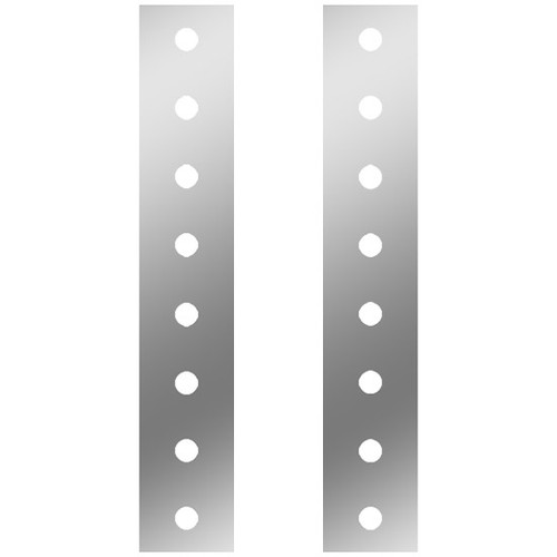 26 Inch Stainless Steel Front Air Cleaner Panels For 15 Inch Premium Donaldson With Bulkhead Light Holes - Pair For Peterbilt