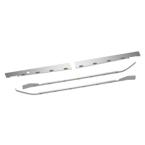 63 Inch SS Cab Sleeper Panels With Fltaline Led Lights For Peterbilt 384, 386