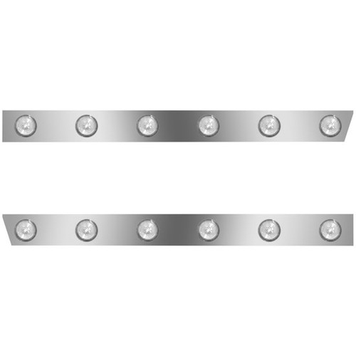 2 Inch Stainless Steel Cab Panels With 12 Round Amber-Clear Led Lights For Peterbilt 378, 379
