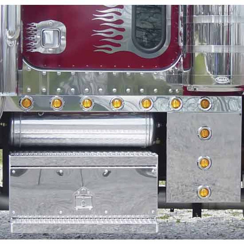2 Inch Stainless Steel Cab Cowl Extended Panels With 20 - Round Lights For Peterbilt 379