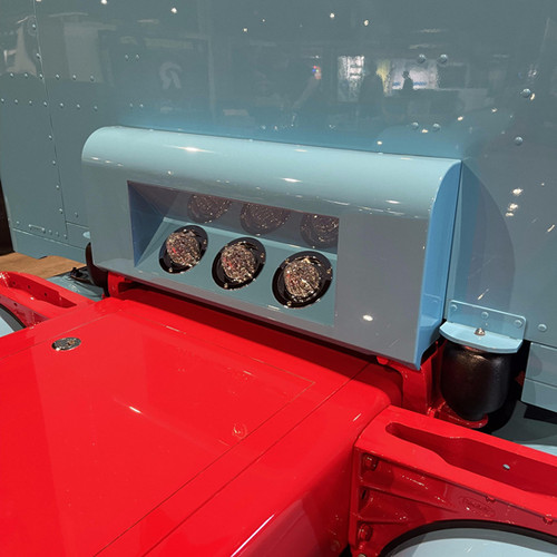 4 Inch Round Top Shock Cover With Three Led Lights For Peterbilt 36, 48, And 63 Inch Sleeper