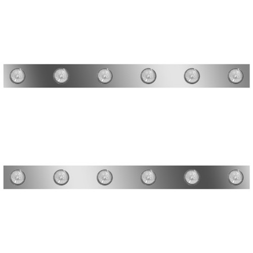 5 Inch 3. S.S. Sleeper Panel With 12 - 2 Inch Amber/Clear Led Lights For Peterbilt 379 With 36 Inch Sleeper With Extensions