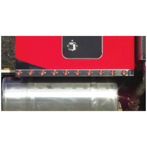 48 Inch Stainless Sleeper Panels With 10 Combo Light Holes For Peterbilt 359, 379, 389