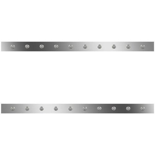 430 Stainless Steel Standard Sleeper Panel W-10 Bullseye Amber/Clear Led Lights Per Side For Peterbilt