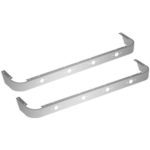 72 Inch 4 X Stainless Steel Sleeper Panel With 4 Slotted Light Holes For Peterbilt 367 - Pair