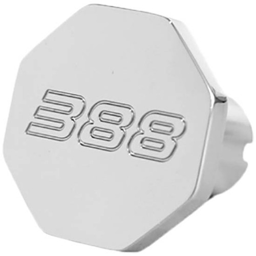 Chrome-Plated Aluminum Octagon Knob With 388 Engraved For Peterbilt 388