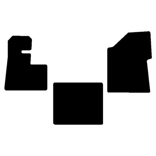Black Front And Middle Floor Mats For Peterbilt 379, 386, 388, 389 And 389 Glider Without Thermos Holder