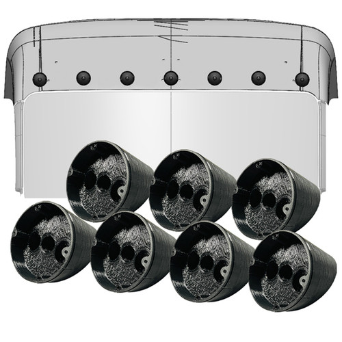 7 Cab Light Adapter Housing Kit Paintable W/ Half-Torpedo Design & Positions Center, 2, 4, 6, 8, 10 & 12 By 12 Gauge Customs Fits Peterbilt 589
