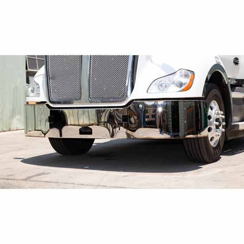 18 Inch Stainless Set Back Bumper With Step And Tow Holes For Kenworth T680 2013-2024