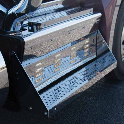 25 Inch 41.1 Stainless Steel Dpf Cover With Steps And Gusset Trim Passenger Side For Kenworth T680 And T880