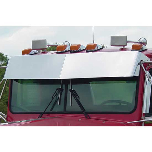 12 Inch Stainless Steel Drop Visor By Turnpike Truck Trim Fits Kenworth T300, T400, T600, T800 & W900