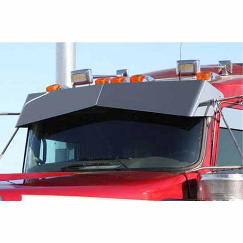 11.5 X 13 Inch Stainless Steel Bowtie Visor By Roadworks Fits Kenworth W/ Curved Windshields