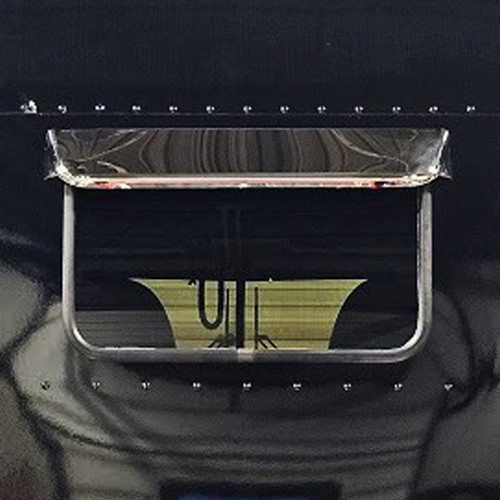 Stainless Steel Colorado Style Rear Window Visor W/ Rolled Edges & Welded Corners By 12 Gauge Customs Fits Kenworth