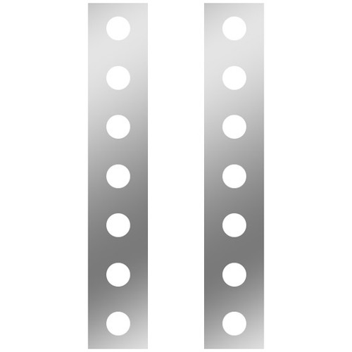 07 Inch 21.4 Front Breather Panels With 2 Inch Round Light Holes For Kenworth W900L, T800 Wide Hood