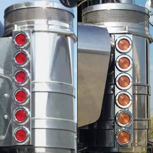 Front Air Cleaner Light Panel W/ 10 Round 2 Inch Light Holes Per Panel By Roadworks Fits Kenworth W900