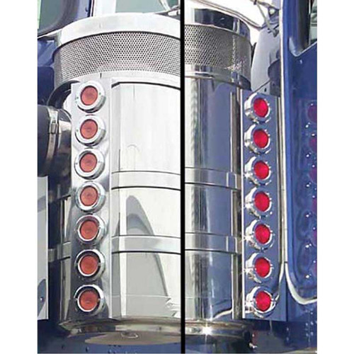 2 Inch Rear Air Cleaner Light Panels With 14 Flat Led Lights For Kenworth W900B, W900L With 15 Inch Vortox