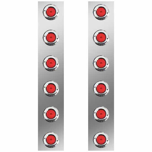 2 Inch Front Air Cleaner Light Panel With 12- Red Led Red Lens Lights For Kenworth W900