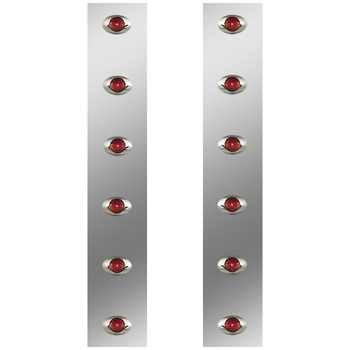 Front Air Cleaner Light Panel With 12 M3 Red Leds Red Lens For Kenworth W900