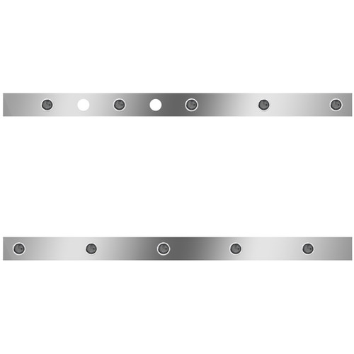 5 Inch 2. 304 SS Cab Panels With 5 Rnd 3/4 Inch Amber Led / Smoke Lens And Dual Heater Block Holes For Kenworth T680, T880, W990