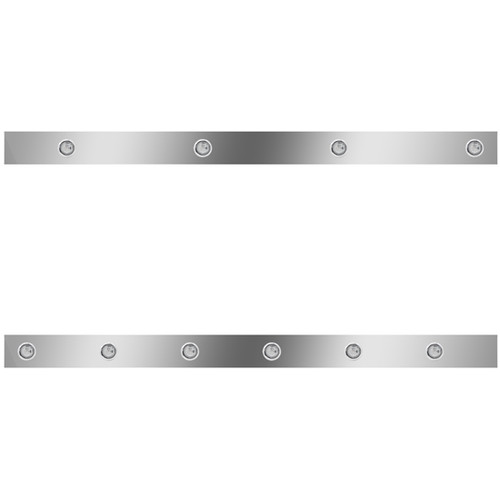 4 Inch Stainless Steel Cab Panels With 3/ Round Amber Leds / Clear Lens For Kenworth T680, T880, W990