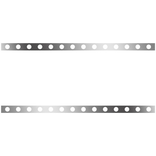 5 Inch 3. Stainless Steel Sleeper Panels With 86 Inch Extensions, 28 - 2 Inch Round Light Holes For Kenworth W900L