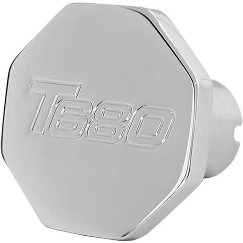 Chrome-Plated Aluminum Octagon Knob With Kenworth T680 Logo Engraved
