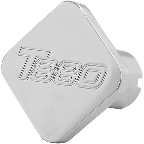 Chrome-Plated Aluminum Square Knob With Kenworth T880 Logo Engraved