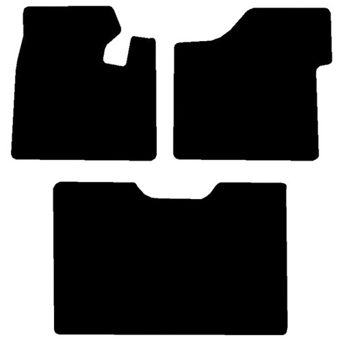 Black Front And Middle Floor Mats For Kenworth T680 2013 - 2021 With Manual Transmission And Stationary Passenger Seat