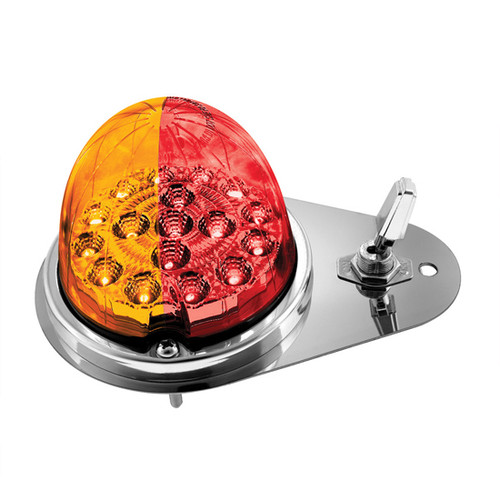 Above Door Dome Light Kit Double Fury Watermelon Light Stainless Steel W/ 17 LED & Color Option Fits Kenworth T600, T660, T800 & W900L/B