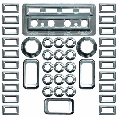 Dash Kit Breakdown Switch Label Covers, Gauge Bezels For Kenworth 2002-2005