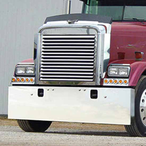 22 Inch Stainless Steel Boxed End Bumper, Standard Mount With Tow Hole For Freightliner Classic 2004-2007
