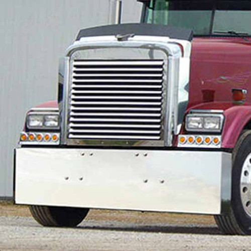22 Inch Stainless Steel Mitered End Bumper, Standard Mount For Freightliner Classic, Cabover Pre-2003