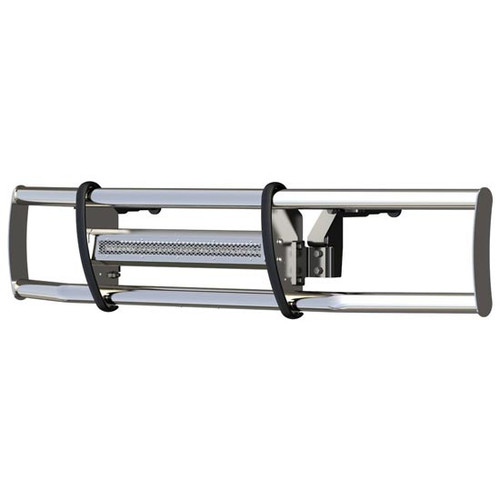 30 Inch Polished Stainless Steel Bumper Guard With Single Row Led Light Bar For Freightliner Cascadia 116/126