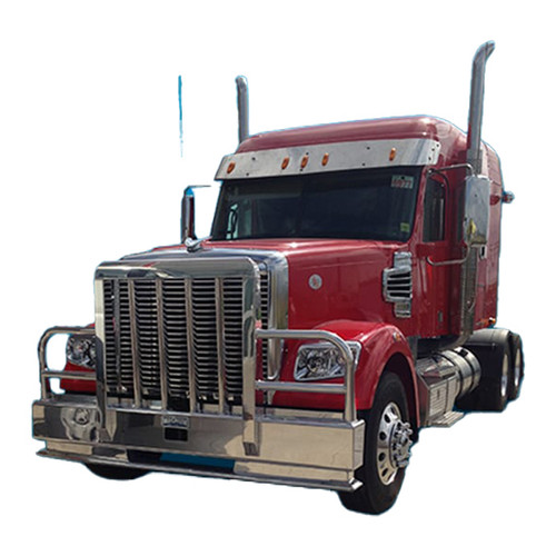 Aluminum Grizzly 2 Post Moose Bumper Guard W/ Vertical Grille Bars Fits Freightliner 122SD