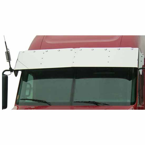 18 Inch Stainless Steel Drop Visor W/ 10 Round 3/4 Inch Light Holes Fits Freightliner Columbia