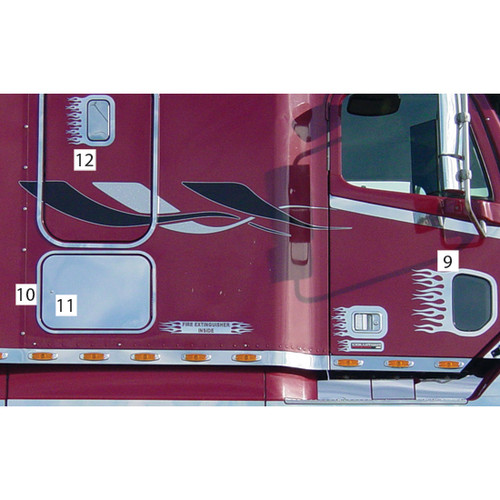 Stainless Steel Storage Door Cover Without Handle Cutout For Freightliner