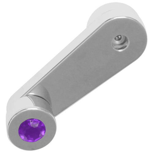Chrome Plastic Window Crank With Purple Jewel