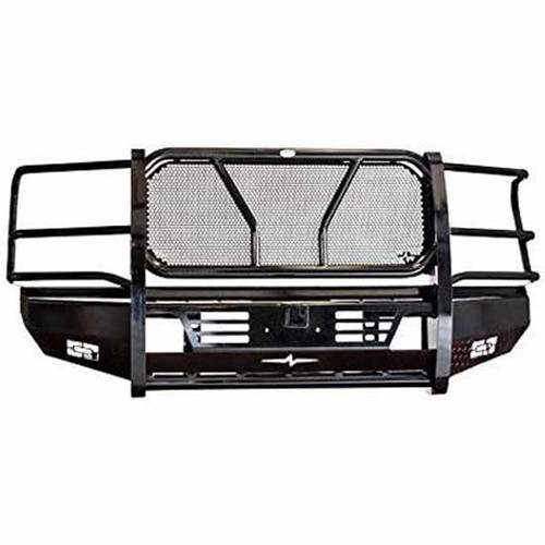 Black Powder-Coated Full Front Bumper With Grille Guard For Ford F250, F350, F450 Super Duty 2017-2019