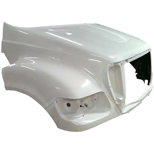 Fiberglass Hood W/ 37.75 Inch Centerline & Fenders By Jones Performance Replaces BC4Z-16612A Fits Ford F650, F750 & F850