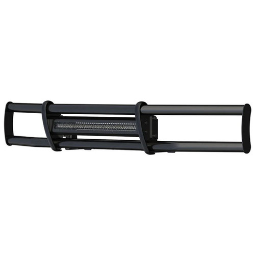 30 Inch Black Stainless Steel Bumper Guard With Single Row Led Light Bar For International Lt625, Prostar