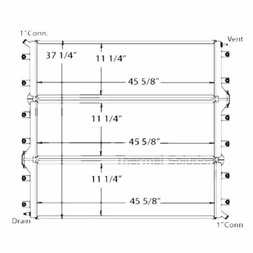 BESTfit Plastic Aluminum Radiator 45.625 X 37.25 Inch 1 Row Replaces TR7567P, HDK010107, 3852265F91 Fits International