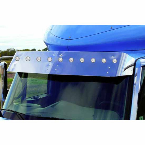 5 Inch 12. Drop Visor With 10 - 2 Inch Amber/Clear Leds For International Lt, Lonestar, Prostar With Hi Rise Pro Sleeper