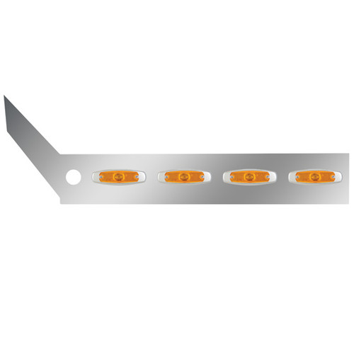 Stainless Steel Cab Panels With 16 Amber Super Nova Leds For International Prostar With Heater Plug 2008-2018