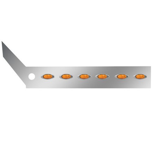 Stainless Steel Cab Panels With 24 Amber Mini Leds For International Prostar With Heater Plug
