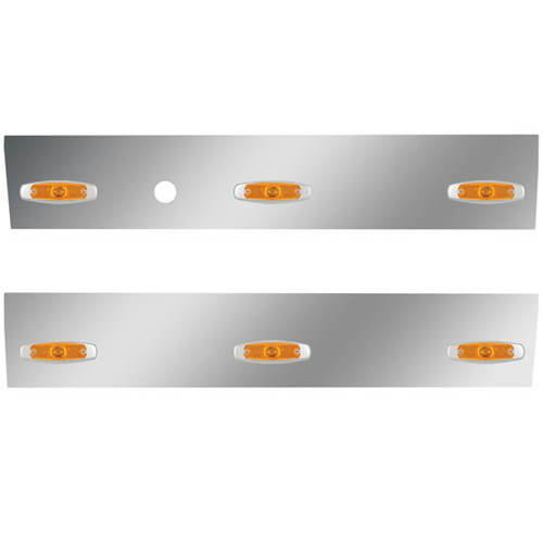 75 Inch 25. 304 SS Angle-Under Cab Panels With 6 Supernova Amber/Amber Leds For International 9900I/Ix With Driver Side Heater Plug