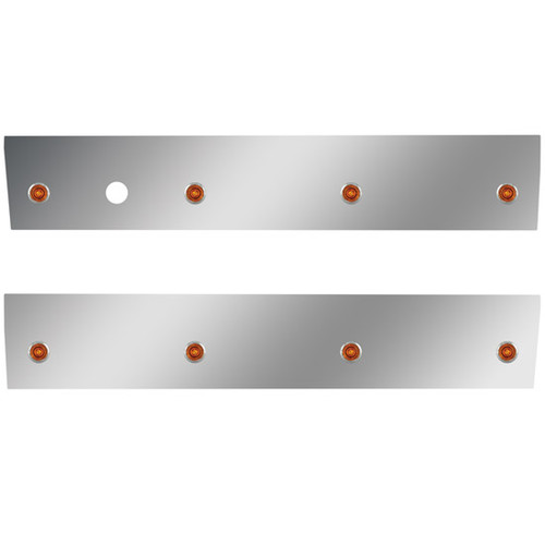 75 Inch 25. 304 SS Angle-Under Cab Panels With 8 Bullseye Amber/Amber Leds For International 9900I/Ix
