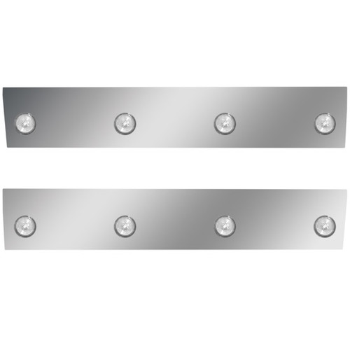 75 Inch 25. 430 S.S. Angle-Under Cab Panels With 8 - 2 Inch Flat Amber/Clear Leds For International 9900I/Ix